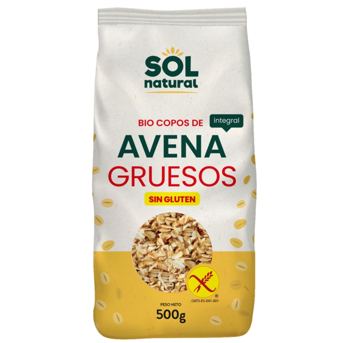 Flocs gruixuts civada sense gluten 500g SOL NATURAL
