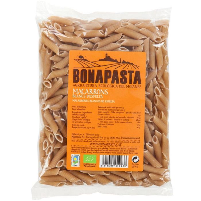 Macarrons blancs ESPELTA 500g BONAPASTA