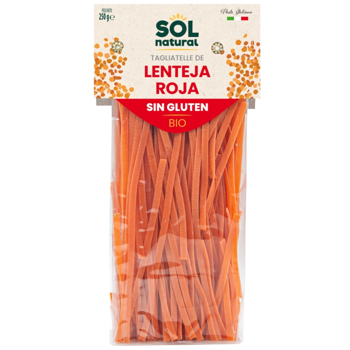 Tagliatelle llenties verm. s/gluten 250g SOL NATURAL