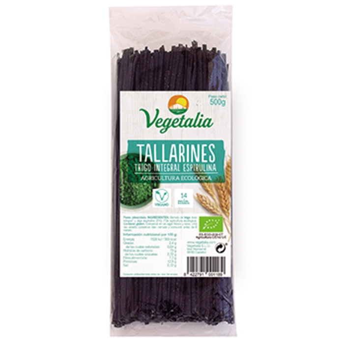 Tallarines blat int. ESPIRULINA 500g VEGETALIA
