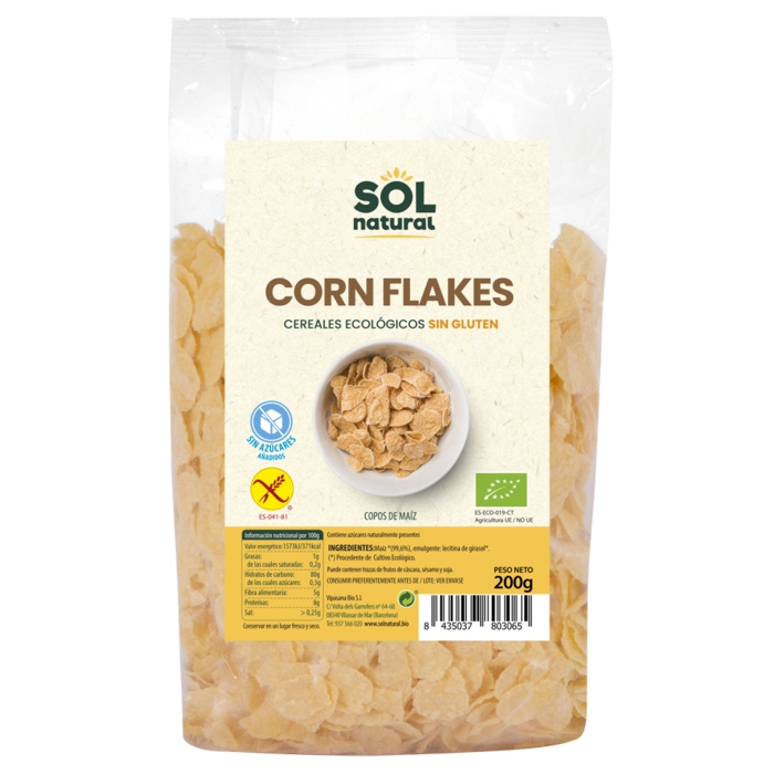 Corn flakes sense gluten 200g SOL NATURAL
