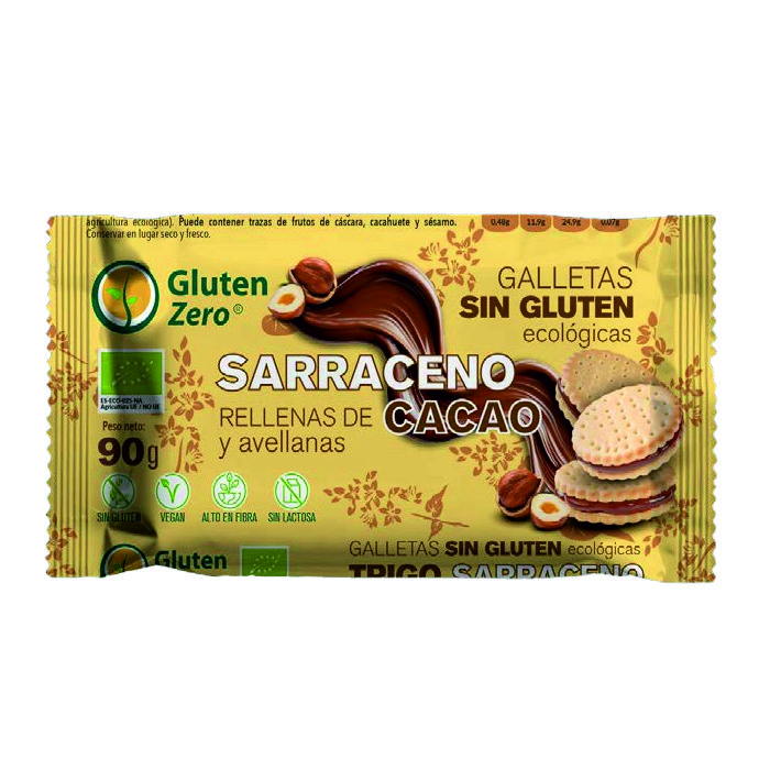 Galetes fajol farcides xoco amb avellanes 90g GLUTEN ZERO