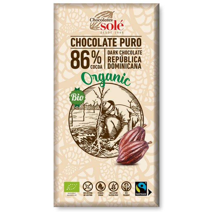 Xocolata negra 86% cacau 100g SOLÉ