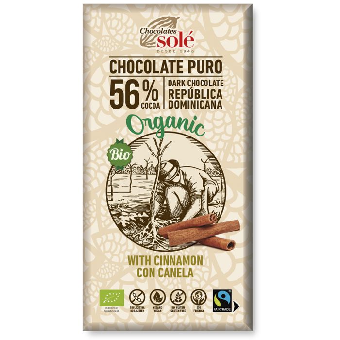 Xocolata negre amb canyella 100g SOLÉ