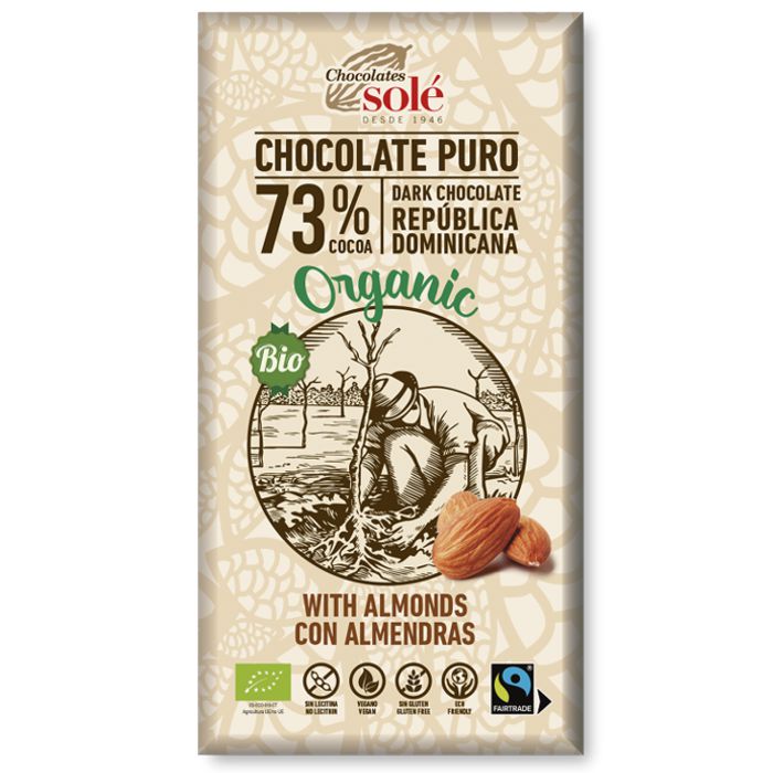 Xocolata 73% amb ametlles 150g SOLÉ
