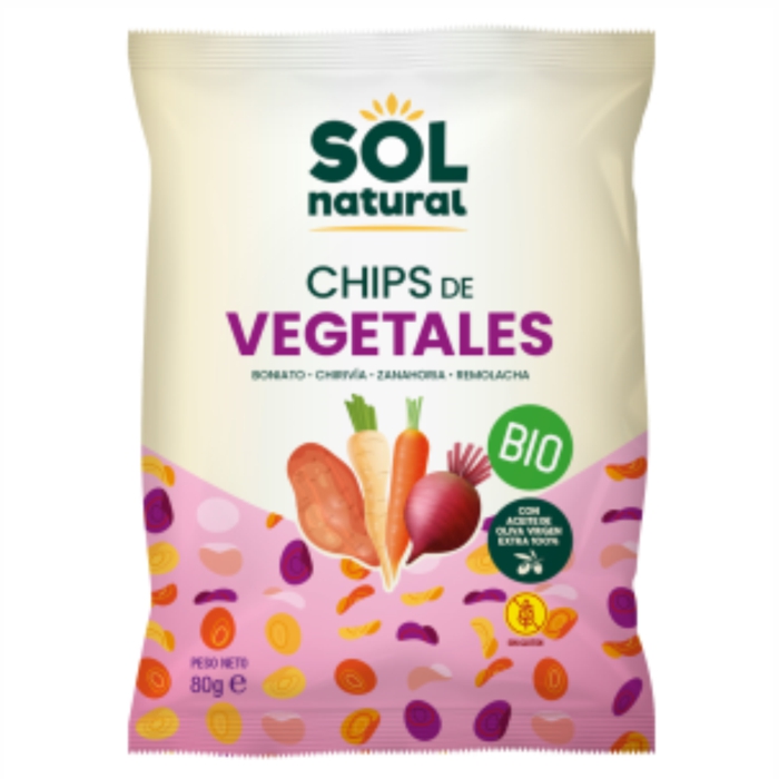 Xips de vegetals s/gluten 80g SOL NATURAL